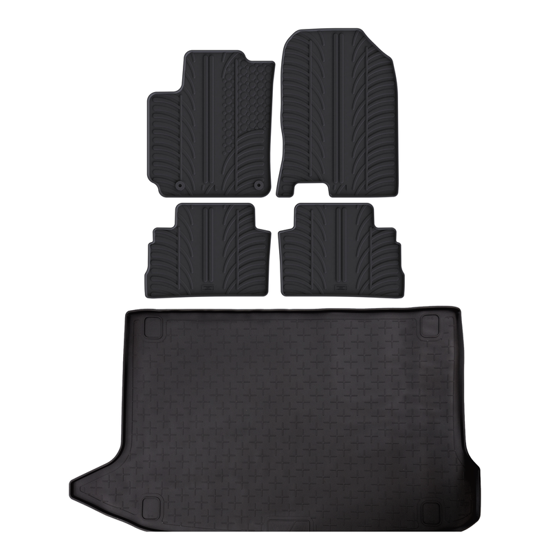 Kit vasca baule e tappetini per auto in gomma per Hyundai Kona (2017-2023)