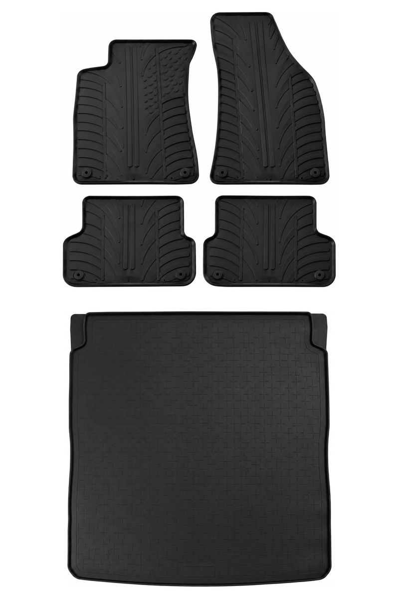 Kit vasca baule e tappetini per auto in gomma per Audi A4 (2001-2008)