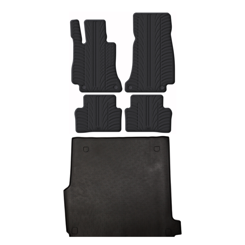 Kit vasca baule e tappetini per auto in gomma per Mercedes E-Class (2016-2023)