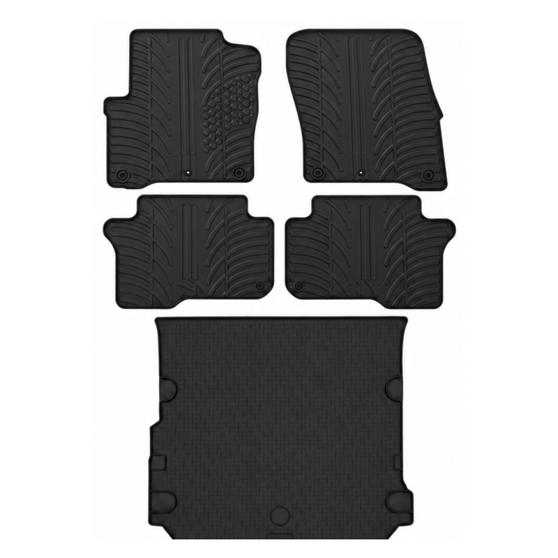 Kit vasca baule e tappetini per auto in gomma per VW Touran (2003-2015)