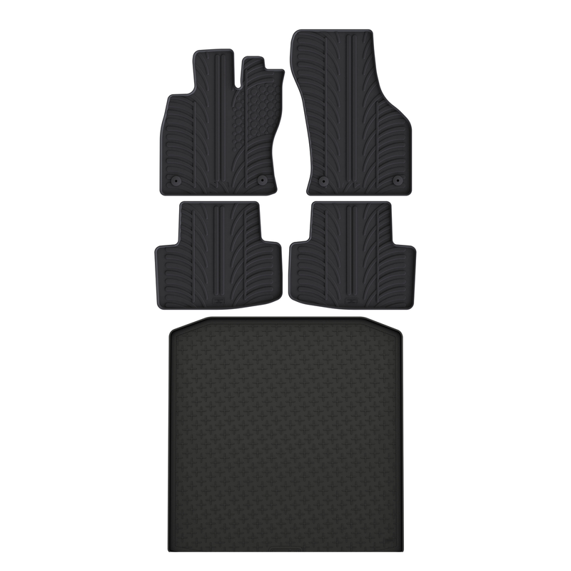 Kit vasca baule e tappetini per auto in gomma per Skoda Octavia (2020-)