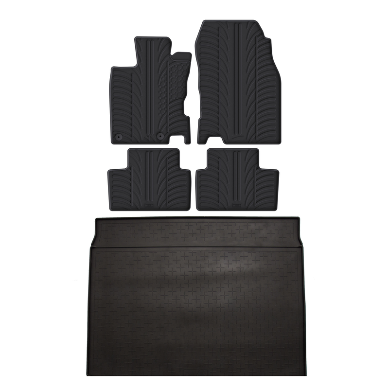 Kit vasca baule e tappetini per auto in gomma per Renault Kadjar (2015-2022)