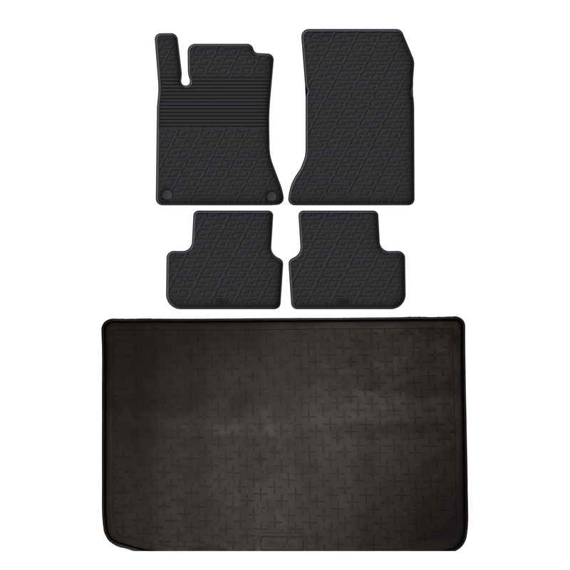 Kit vasca baule e tappetini per auto in gomma per Mercedes A-Class (2012-2018)