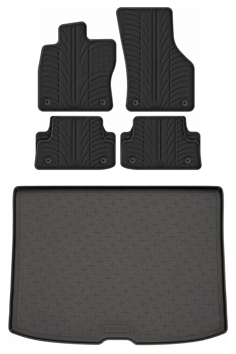 Kit vasca baule e tappetini per auto in gomma per Audi A3 (2012-2020)