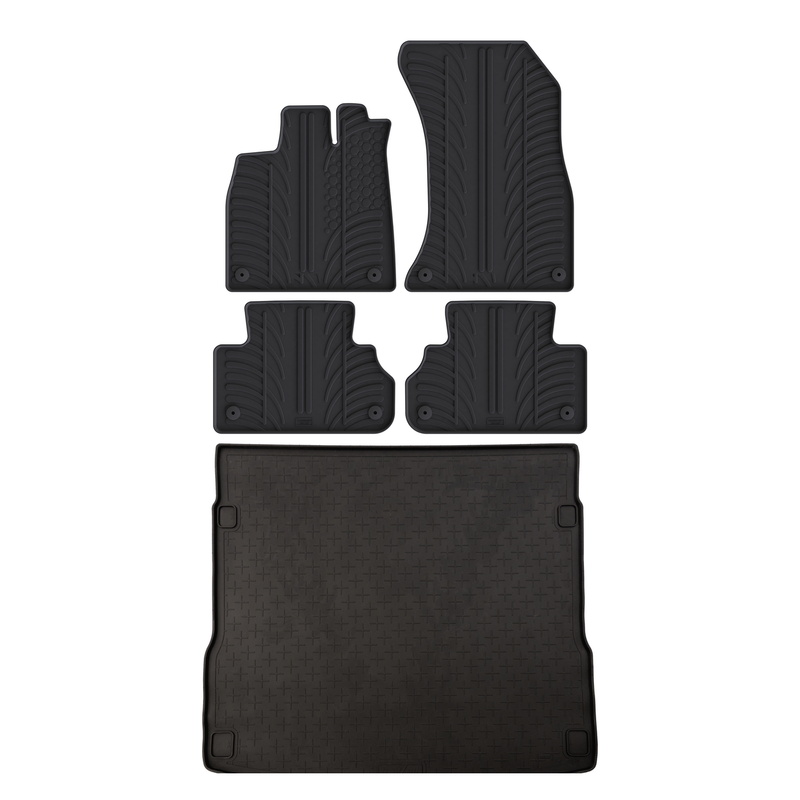 Kit vasca baule e tappetini per auto in gomma per Audi Q5 (2016-2025)