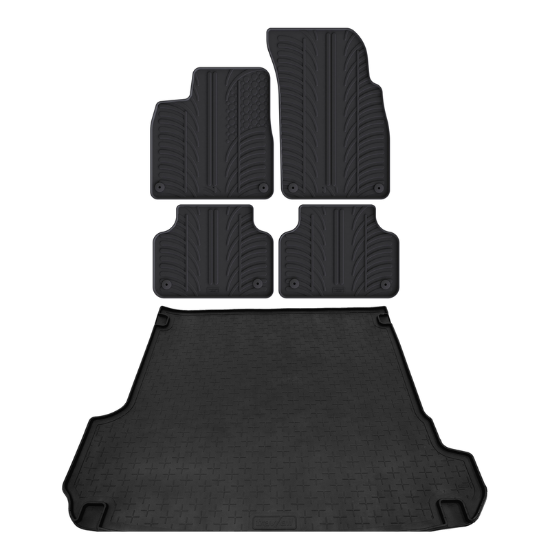 Kit vasca baule e tappetini per auto in gomma per Audi Q7 (2015-2026)