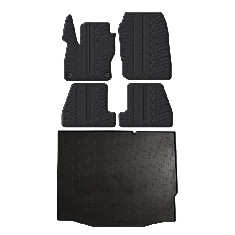 Kit vasca baule e tappetini per auto in gomma per Ford Focus (2011-2015)