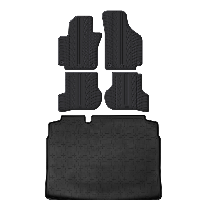 Kit vasca baule e tappetini per auto in gomma per VW Golf (2009-2013)