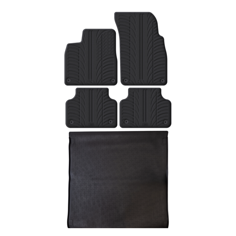 Kit vasca baule e tappetini per auto in gomma per Audi Q8 (2018-)