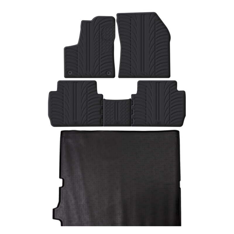 Kit vasca baule e tappetini per auto in gomma per Peugeot 5008 (2016-2024)