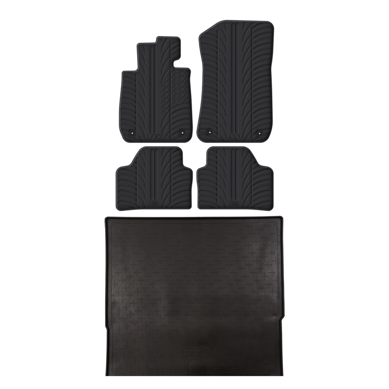 Kit vasca baule e tappetini per auto in gomma per BMW X1 (2009-2015)