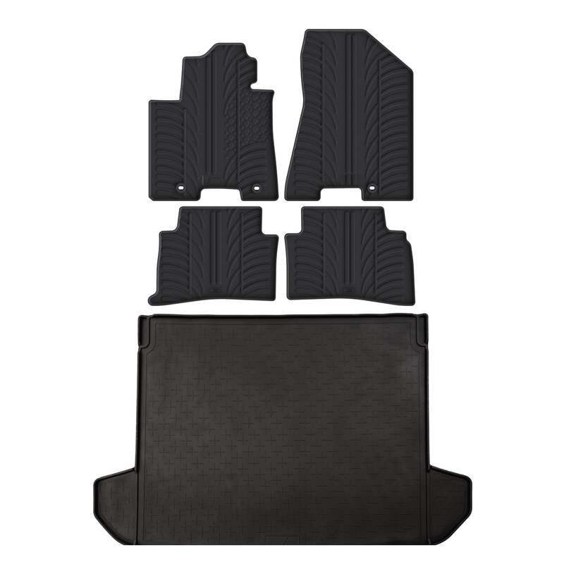Kit vasca baule e tappetini per auto in gomma per Kia Sportage (2015-2022)