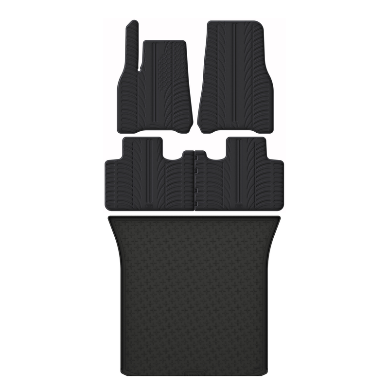 Kit vasca baule e tappetini per auto in gomma per Tesla Model Y (2020-2025)